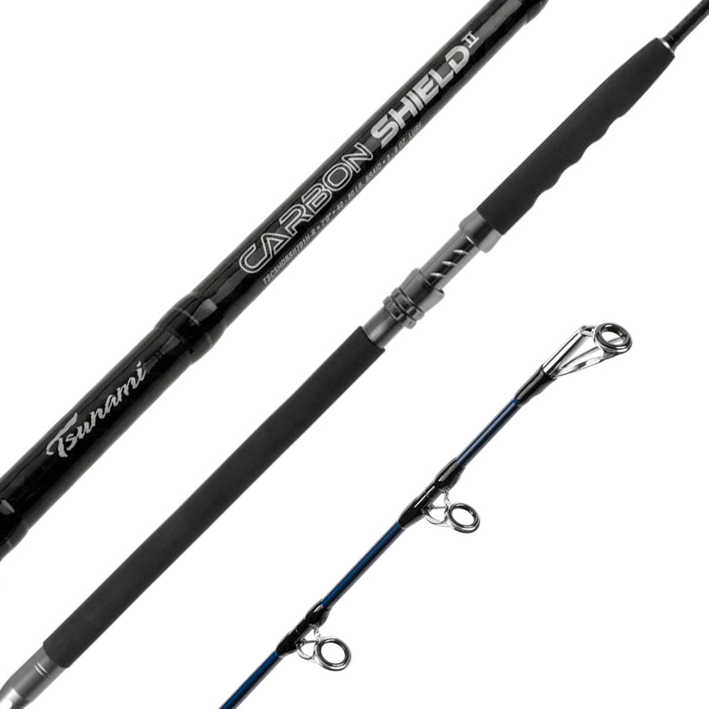 Tsunami カーボンシールド II スピニングロッド - TSCSHDII761MH-B Tsunami Carbon Shield II Slow Pitch Conventional Rod \u2013 Tsunami