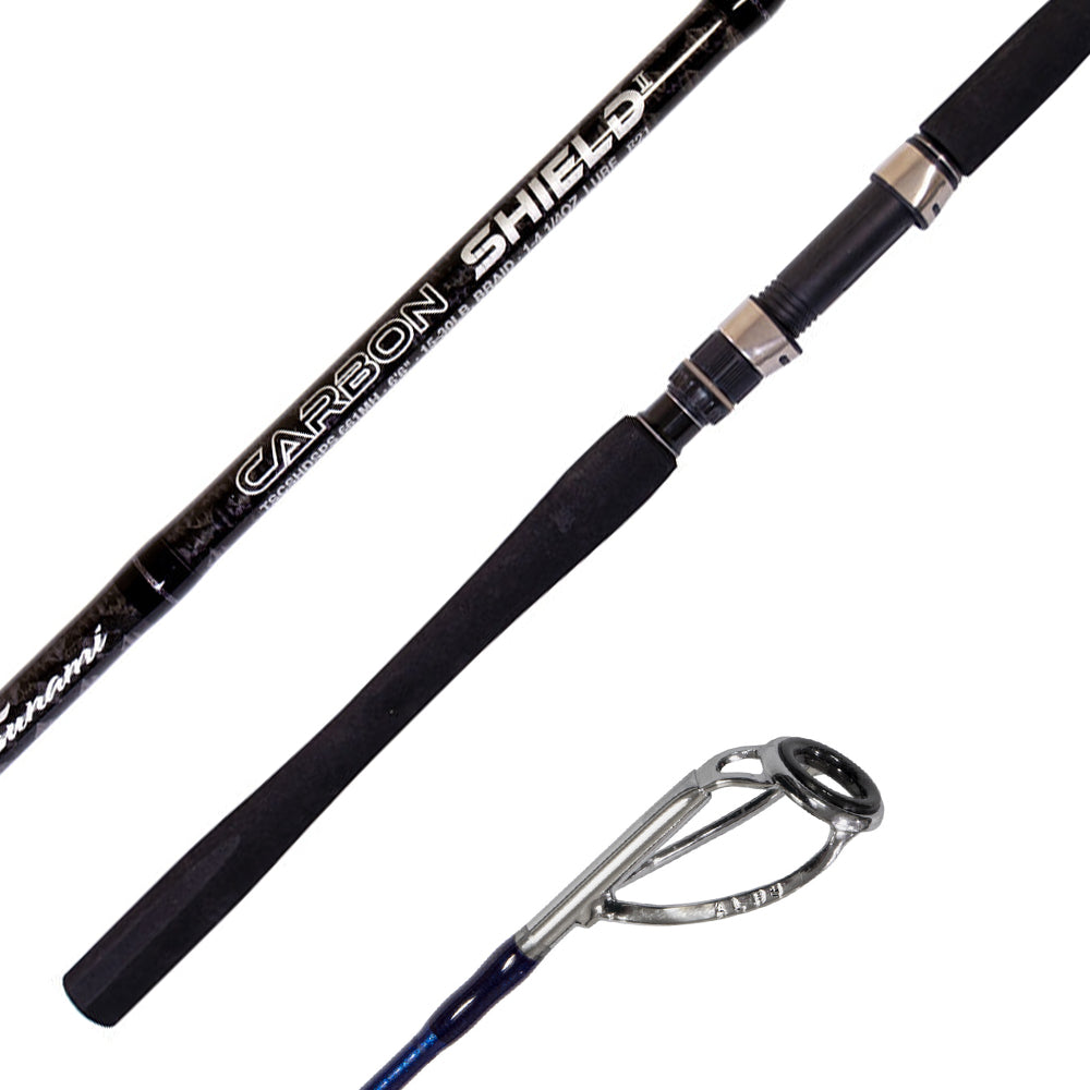 tsunami 7'6 fishing rod Scale Tech Spinning Art's Tackle & Fly unidirectional graphite composite blanks arewrapped in an ultra Tsunami Carbon Shield II Slow