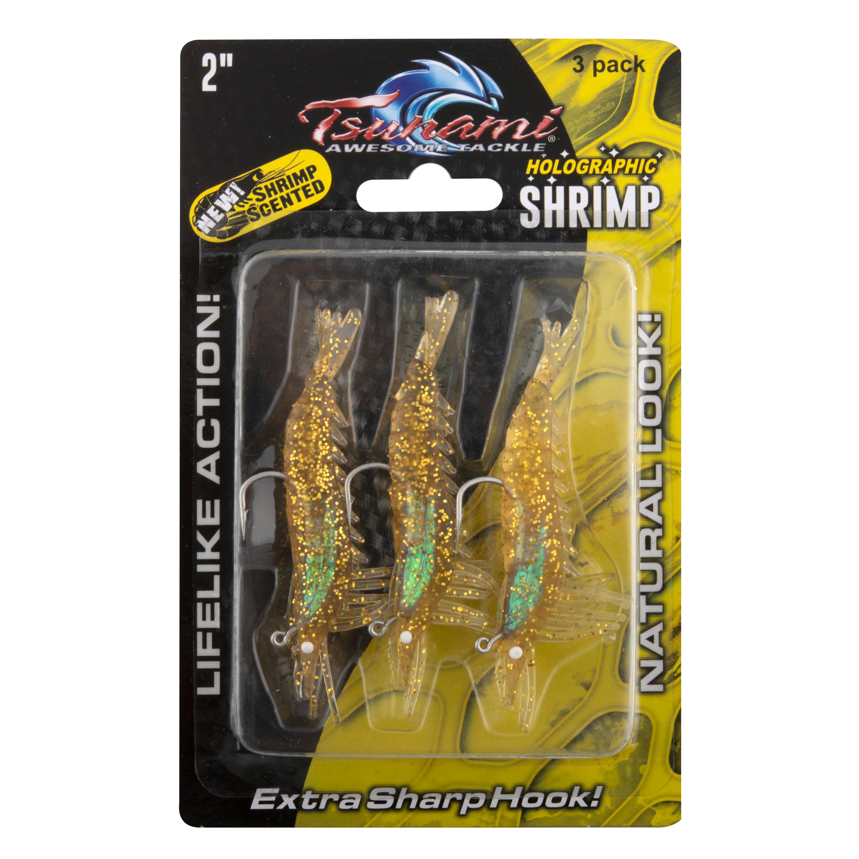 Holographic Sinking Shrimp - 3 Pack – Tsunami Fishing Tackle