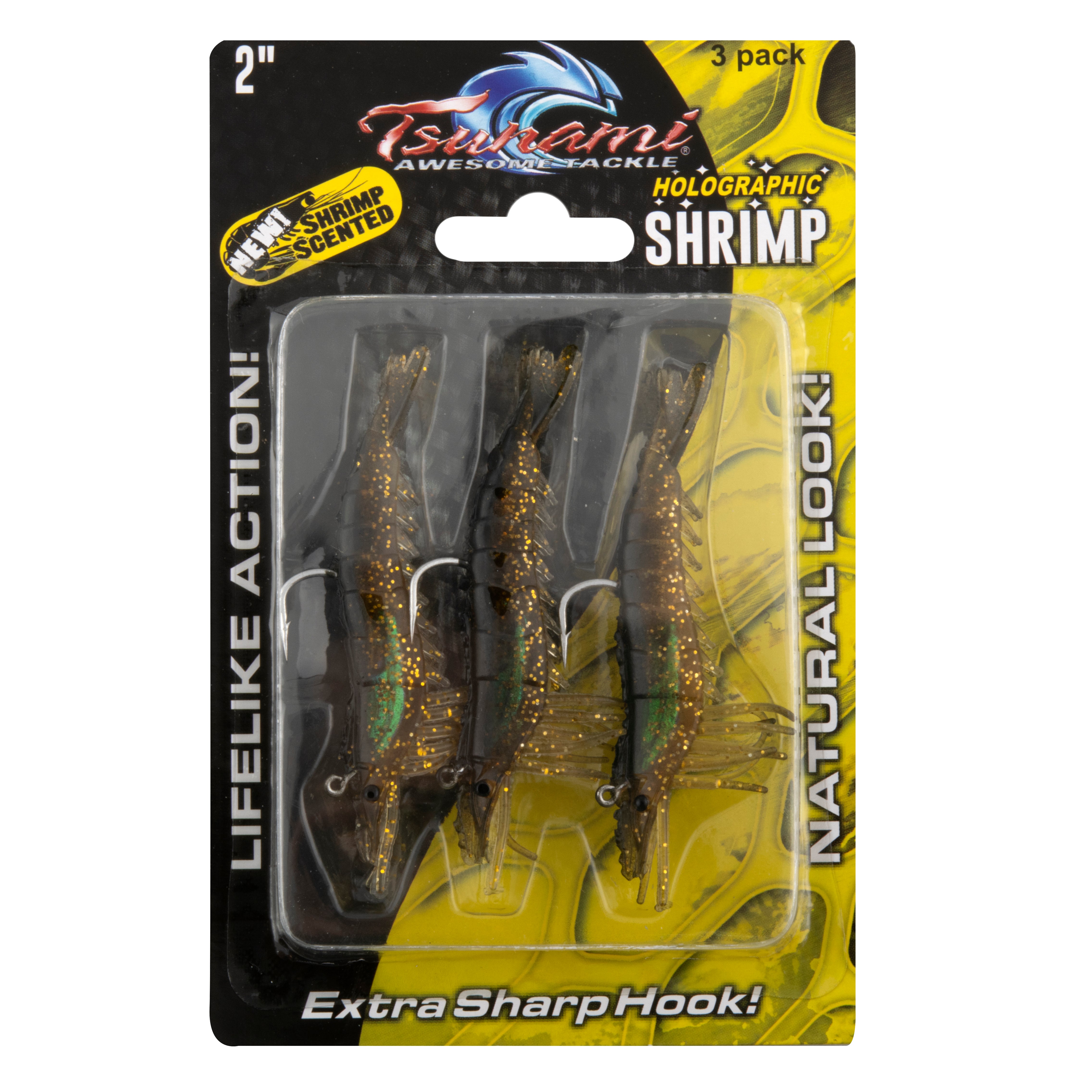 Holographic Sinking Shrimp - 3 Pack – Tsunami Fishing Tackle