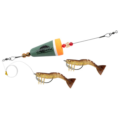 cork fishing lure Tsunami 3 inch Tough Tail Shrimp Softbait Rig, Natural, Size: Standard